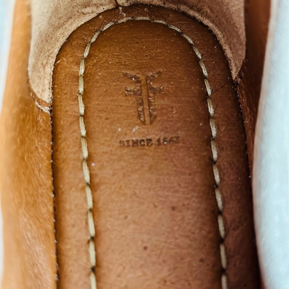 Frye Ash Suede Carson Ankle Strap Ballets Flats - Picture 12 of 14